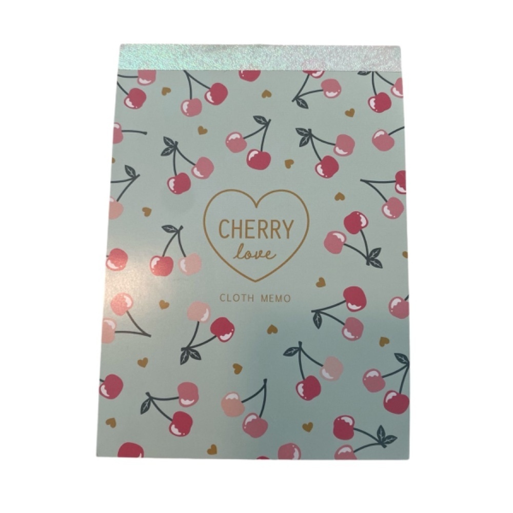 Kyowa Memo Pad. Cherry Print. Blue-Green Multi.
